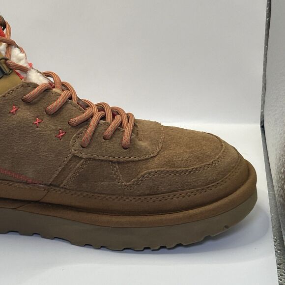 UGG Highland Hi Heritage Chestnut Fiery Red Suede Shearling Boots Womens Size 10 - Picture 9 of 16